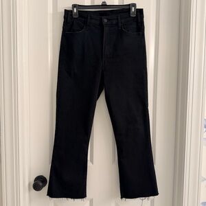 MOTHER Black Hustler Ankle Fray Jeans